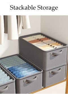 DUNISO 3pcs Closet Storage Box with Handle, Foldable Cube Storage Bins Sturdy Closet Organizer System for Clothing, Jeans, Toys, Books, Shelves, Closet, Wardrobe  - Image 5