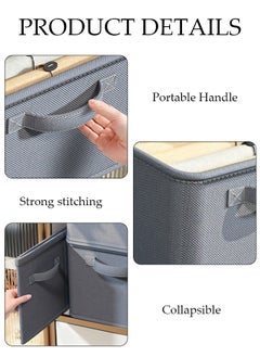 DUNISO 3pcs Closet Storage Box with Handle, Foldable Cube Storage Bins Sturdy Closet Organizer System for Clothing, Jeans, Toys, Books, Shelves, Closet, Wardrobe  - Image 3