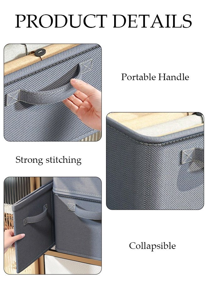 DUNISO - 3pcs Closet Storage Box with Handle, Foldable Cube Storage Bins Sturdy Closet Organizer System for Clothing, Jeans, Toys, Books, Shelves, Closet, Wardrobe - Image 1