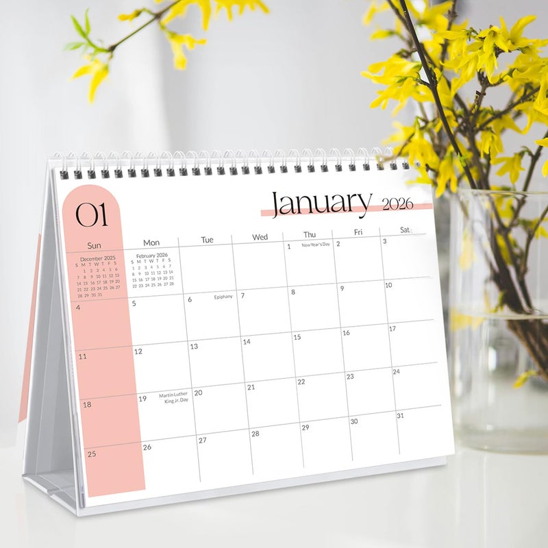 SKYDUE Desk Calendar 2025-2026, May 2025 to Dec 2026 20 Months Small Desk Calendar with Planner Stickers, 10" x 8" Desktop Calendar Planner, Minimalist - Image 5