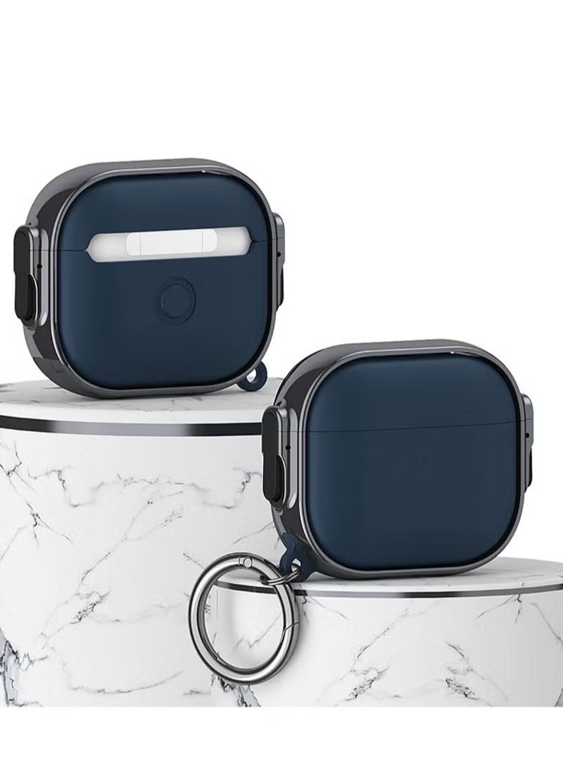 WNJ Compatible with AirPods Pro 2 Case with Key Clip, Full Body Rugged Shock and Drop Protection Headphone Cover (Blue)