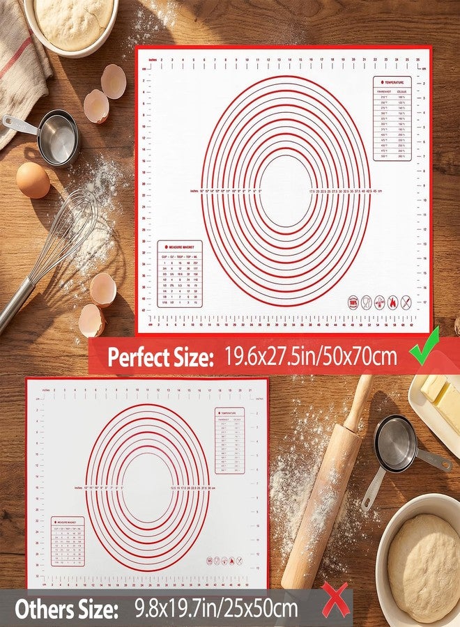 Shudyear Silicone Baking Mat Non-Slip with Measurements & Conversion Chart, Large 27.5 x 19.7 Inch Baking Mat for Rolling Pin, Dough Kneading, Sourdough Bread Baking Supplies, Kitchen Silicone Mat - Image 2
