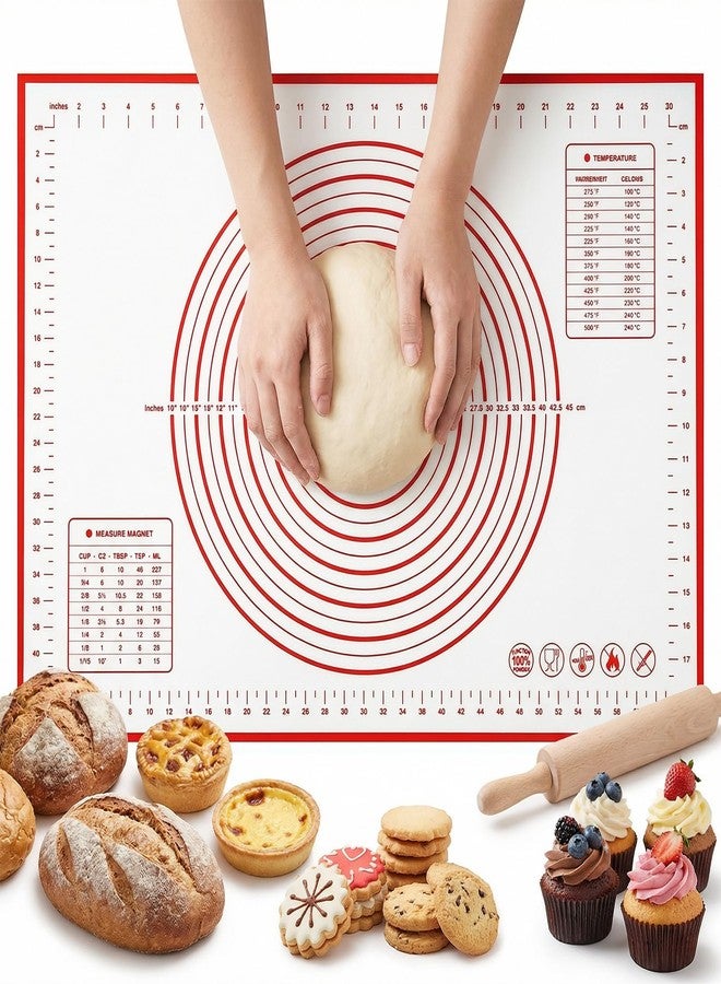 Shudyear Silicone Baking Mat Non-Slip with Measurements & Conversion Chart, Large 27.5 x 19.7 Inch Baking Mat for Rolling Pin, Dough Kneading, Sourdough Bread Baking Supplies, Kitchen Silicone Mat - Image 1