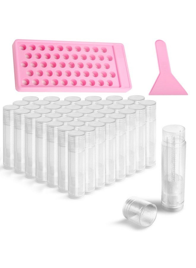 JuLand Lip Balm Tubes Kit with Tray and Scraper - 50 Packs 5.5ml (3/16 Oz) BPA-Free Lip Balm Containers, Leak-Free Empty Lipstick Tubes for DIY Lip Balm Filling Making Kits - Image 1