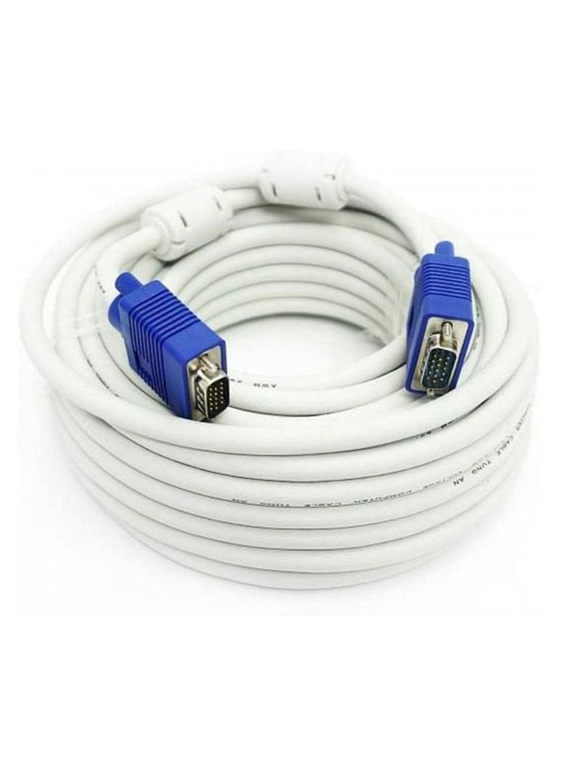 Ntech كابل VGA إلى VGA ذكر إلى ذكر أبيض/أزرق 10 أمتار - Image 1
