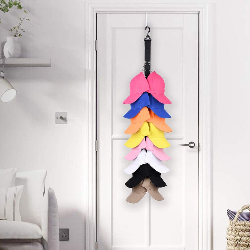 LEVOSHUA Closet Hanging Cap Organizer, 16 Baseball Cap Rack, Closet Hook Cap Holder Hat Storage Organizer - Keep Hats Cleaner Than a Hat Rack (1 Pack) - Image 5