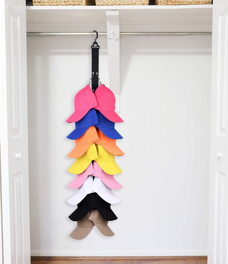 LEVOSHUA Closet Hanging Cap Organizer, 16 Baseball Cap Rack, Closet Hook Cap Holder Hat Storage Organizer - Keep Hats Cleaner Than a Hat Rack (1 Pack) - Image 4