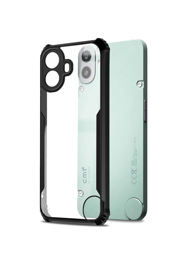Wtech - Nothing CMF Phone 1 5G 2024 Hybrid TPU Silicone With Raised Armour Bumpers Slim Case Cover - Black - Image 1