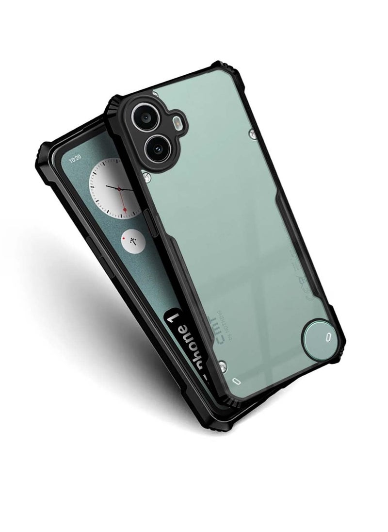 Wtech - Nothing CMF Phone 1 5G 2024 Hybrid TPU Silicone With Raised Armour Bumpers Slim Case Cover - Black - Image 1