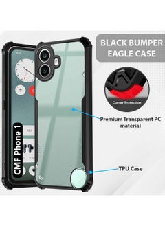 Wtech Nothing CMF Phone 1 5G 2024 Hybrid TPU Silicone With Raised Armour Bumpers Slim Case Cover - Black  - Image 5