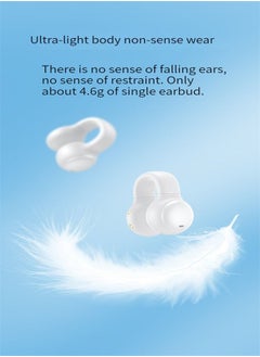 M MIAOYAN TWS Ear Clip Earphones True Wireless Bluetooth Sports Music Earbuds Headphones White  - Image 2
