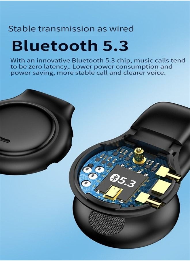 M MIAOYAN - TWS Ear Clip Earphones True Wireless Bluetooth Sports Music Earbuds Headphones White - Image 1