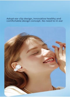 M MIAOYAN TWS Ear Clip Earphones True Wireless Bluetooth Sports Music Earbuds Headphones White  - Image 3