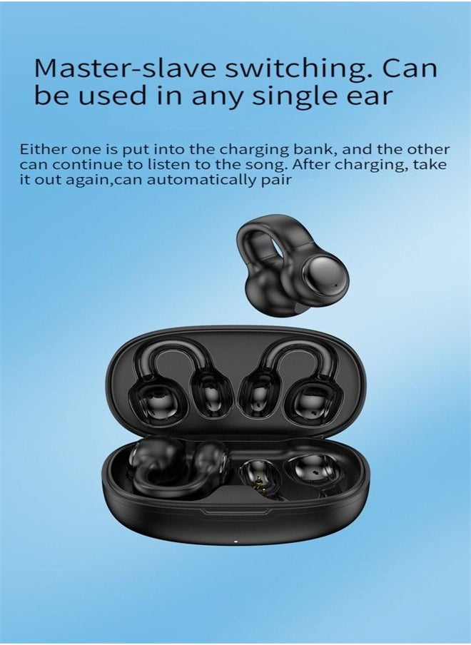 M MIAOYAN - TWS Ear Clip Earphones True Wireless Bluetooth Sports Music Earbuds Headphones White - Image 1