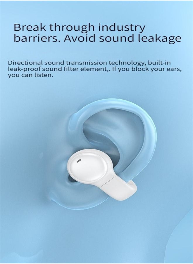 M MIAOYAN - TWS Ear Clip Earphones True Wireless Bluetooth Sports Music Earbuds Headphones White - Image 1