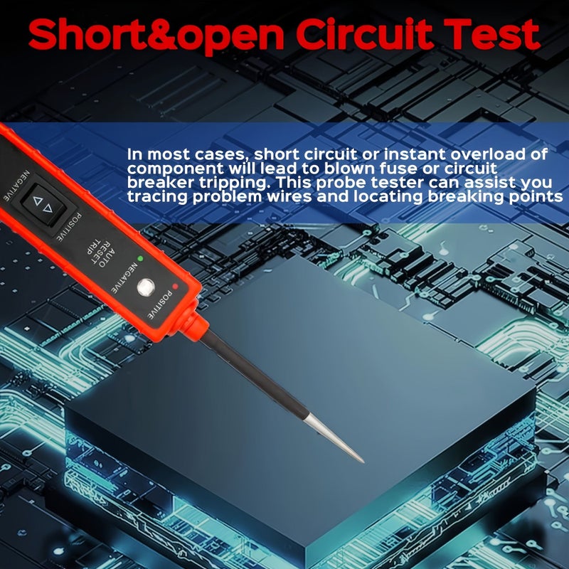 Green Power Circuit Probe Tester 6 24V DC Automotive Test Lamp Short Circuit And Continuity Detector With Overload Protection - Image 5