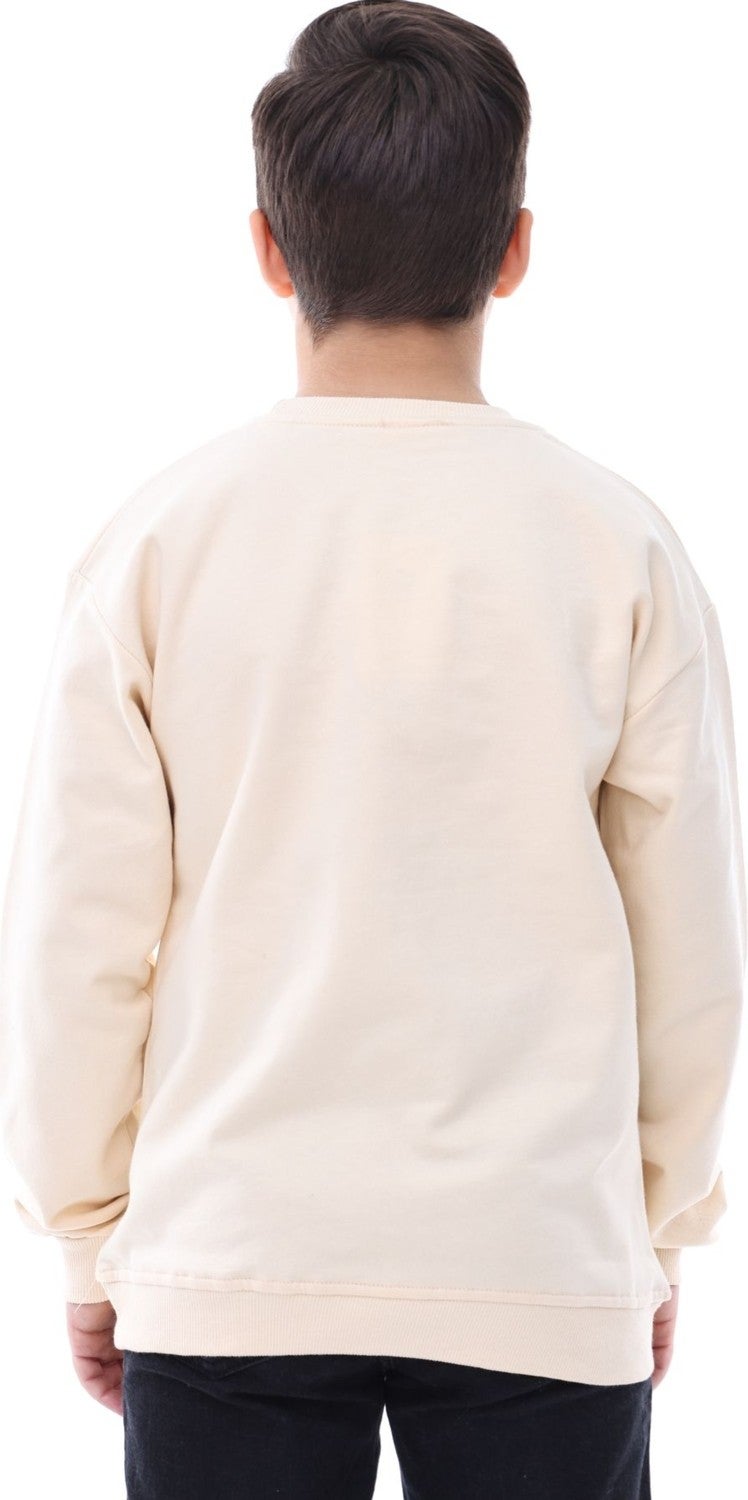 Zuzunga 2-Pack Basic Raised Kids Sweatshirt 3-10 Years Powder-Cream - Image 4