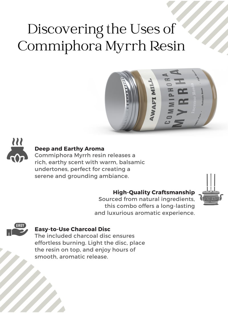 Awafi Mill - Myrrh Resin Incense with Triangle Charcoal Tablet - Image 1