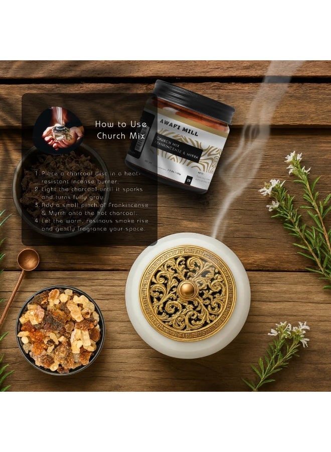 أباميك بخور راتنج المر مع قرص الفحم المثلث - Image 4