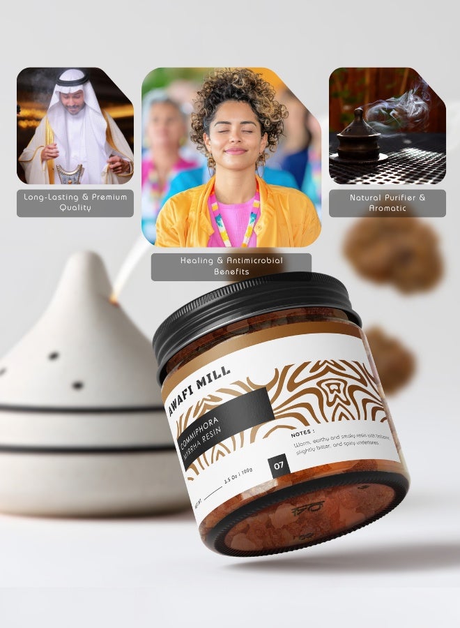 Awafi Mill Myrrh Resin Incense with Triangle Charcoal Tablet - Image 2