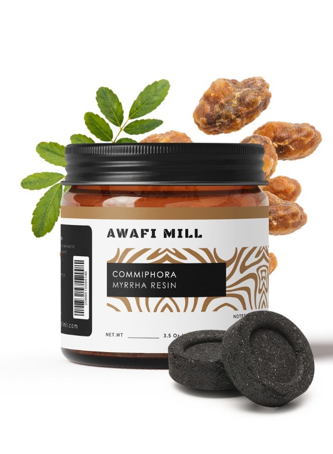 Awafi Mill Myrrh Resin Incense with Triangle Charcoal Tablet - Image 1