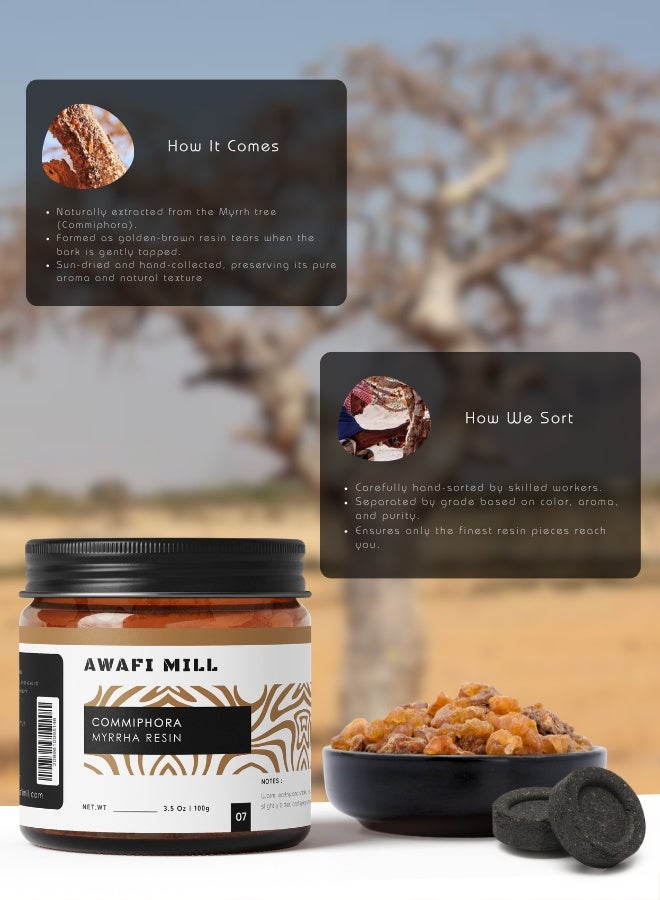 Awafi Mill Myrrh Resin Incense with Triangle Charcoal Tablet - Image 4