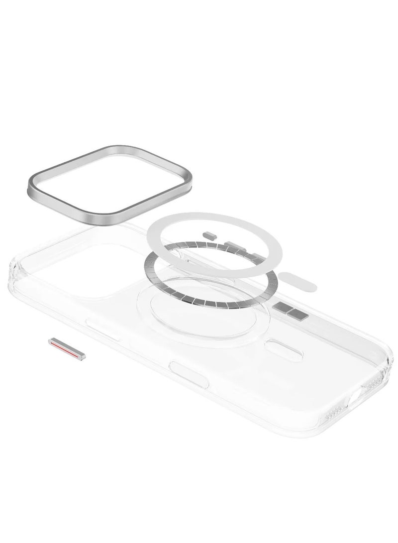 LEVELO iPhone 17 Pro Max MagSafe Allure PC Hard Case / Strong Magnets / Shock-Resistant Bumper / Ever-Clear Technology / Crystal Strength - Transparent - Image 3