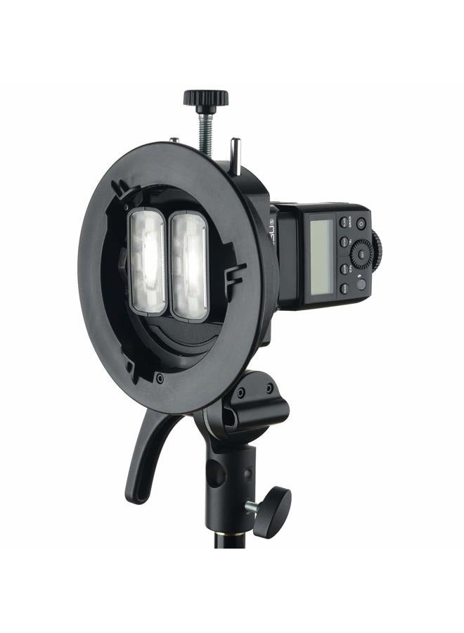 Godox S2 S-Type Bracket Bowens Mount Compatible with Godox V1 AD200Pro AD400Pro AD200 V860II TT685 TT600 TT350, Large Adjustment Handle, Integrated Umbrella Mount and More Compact - Image 4