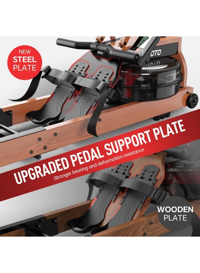 JOROTO Water Rowing Machines for Home Use,Foldable Rowing Machine Oak Wood Rower Machine with Large Water Tank,350LBS Weight Capacity,Bluetooth Monitor,Tablet Holder - Image 3