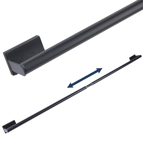 LEVOSHUA 16.6-42.9 Inches Adjustable Magnetic Curtain Rod for Metal Door, 2 Sizes in 1 Extend from 16.6-29.6 inches or 32-42.9 inches, Strong Magnet Holder for Cafe Sash Curtain, Black 1 Pack - Image 1