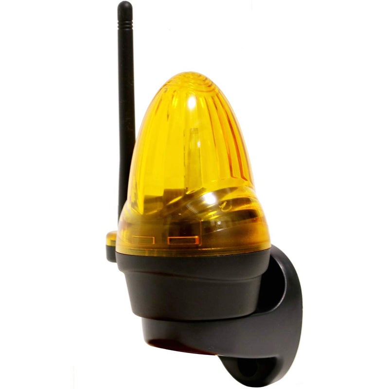 Supreform IP54 Weatherproof 12V240V ACDC Universal LED Flashing Warning Light Alarm Lamp for Gate Opener and Garage Door Opener with Yellow Signal HighBrightnes Light