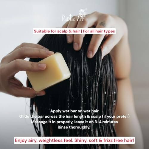 Rustic Art Amla Shikakai Shampoo Bar + Amla Methi Conditioning Bar | Herbal 2-Step Hair Fall Control & Nourishment | Sulphate & Paraben Free - Image 4