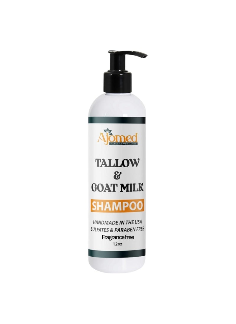 Handmade Beef Tallow Shampoo  Conditioner Set Unscented Handmade tallow  goat milk shampoo for Damaged hair all hair types Moisturizing Shampoo Sulfate fragrance free SHAMPOO 12OZ 