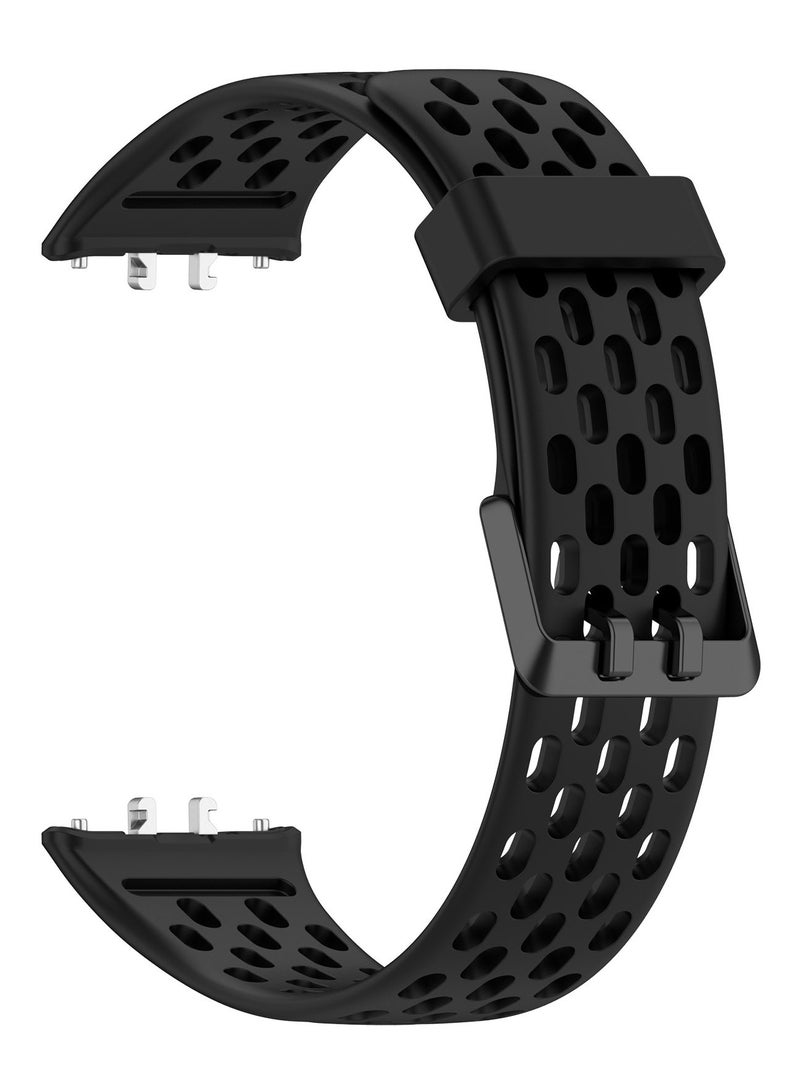 HablTech Silicone Sports Strap for Samsung Galaxy fit 3 Replacement Wristbands (Black) - Image 1