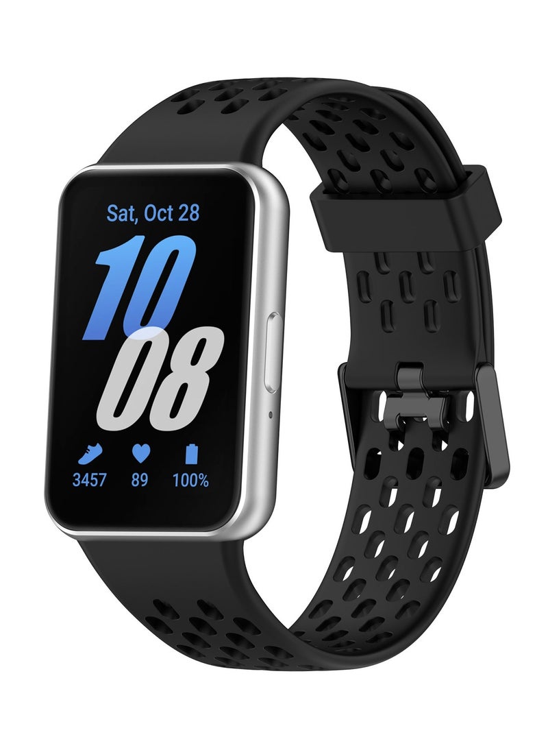 HablTech Silicone Sports Strap for Samsung Galaxy fit 3 Replacement Wristbands (Black) - Image 3