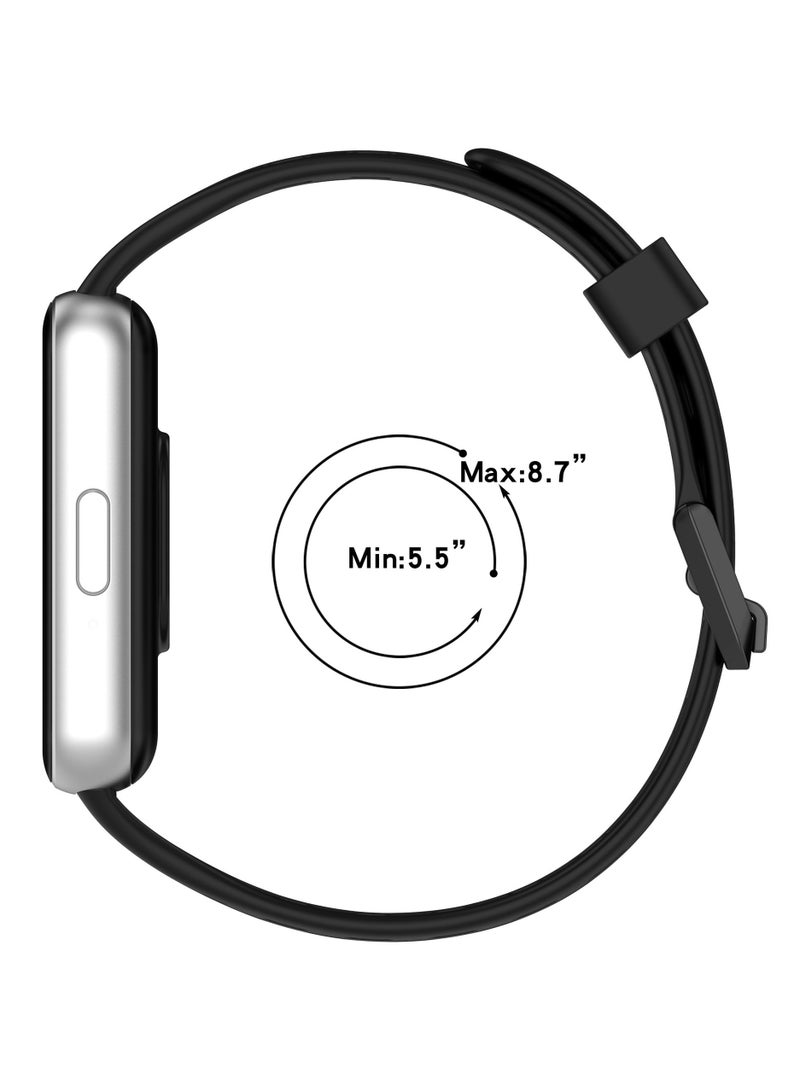 HablTech Silicone Sports Strap for Samsung Galaxy fit 3 Replacement Wristbands (Black) - Image 2