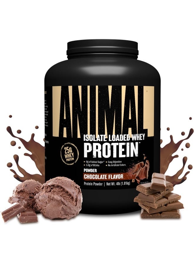 ANIMAL Universal Nutrition Whey Isolate Loaded Whey Protein Powder Supplement, Chocolate, 4 Pound  - Image 1