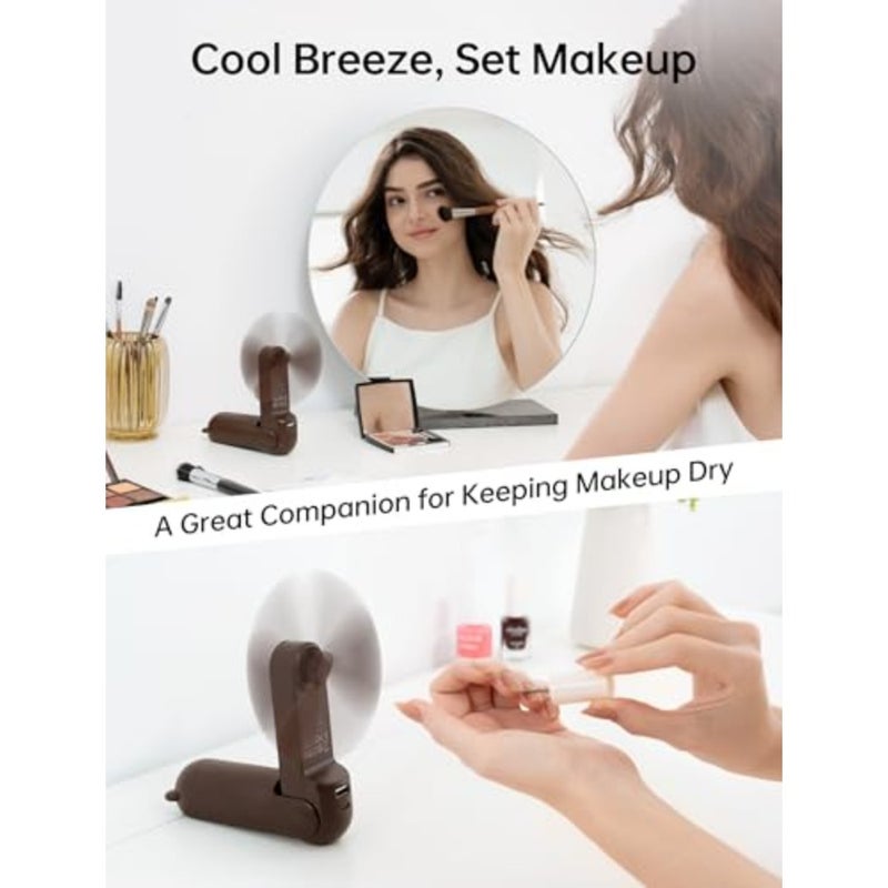 Handheld Fan 8 Plus: All-in-One Mini Fan with 37Hrs Cooling and 4500mAh PowerBank and Flashlight, USB Rechargeable, Portable Pocket Size for Travel, Makeup, Concert, Gifts for Women - Image 5