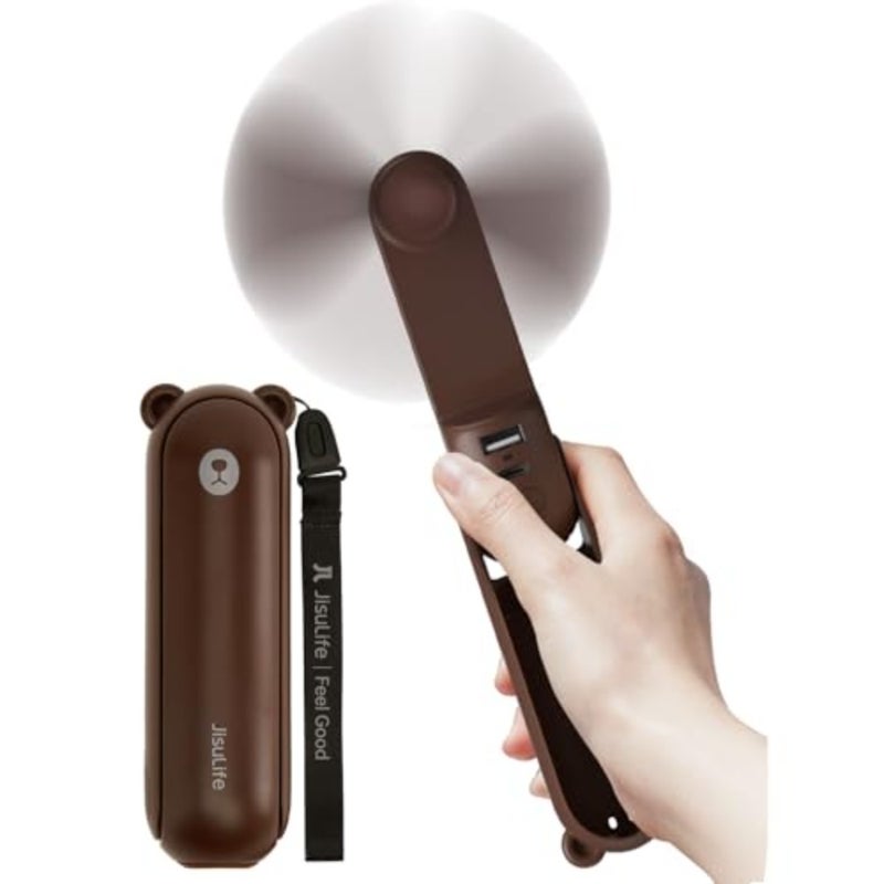 Handheld Fan 8 Plus: All-in-One Mini Fan with 37Hrs Cooling and 4500mAh PowerBank and Flashlight, USB Rechargeable, Portable Pocket Size for Travel, Makeup, Concert, Gifts for Women - Image 1