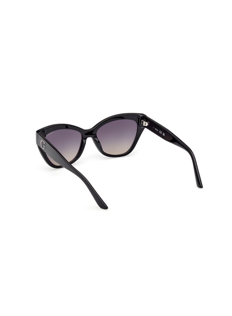 GUESS FULL RIM FEMALE CAT EYE BLACK ACETATE SUNGLASSES - Image 3