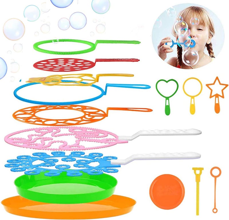 B bangcool Bubble Wands Set - Big Bubbles Wand Funny Bubbles Maker with Tray, Nice for Outdoor Playtime & Birthday Party & Games, Suitable for All Age People - Image 1