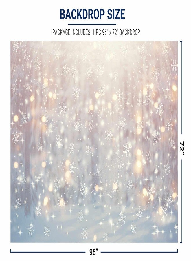 Allenjoy 8 x 6 FT Winter Wonderland Photography Backdrop Christmas Glitter Bokeh Snowflakes Background for Kids Children Newborn Baby Shower Birthday Party Decor Banner Portrait Photo Booth Props - Image 3