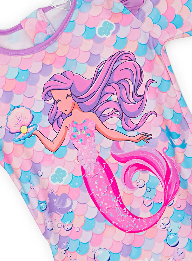 بيبي كلو Adorable Mermaid Print Swimwear for Girls