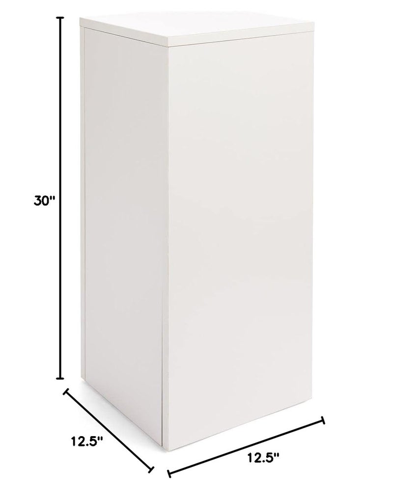 Displays2go Gallery Display Column Laminated Particle Board and Melamine Construction  White Laminate Finish WDCUBEWHT2 - Image 3