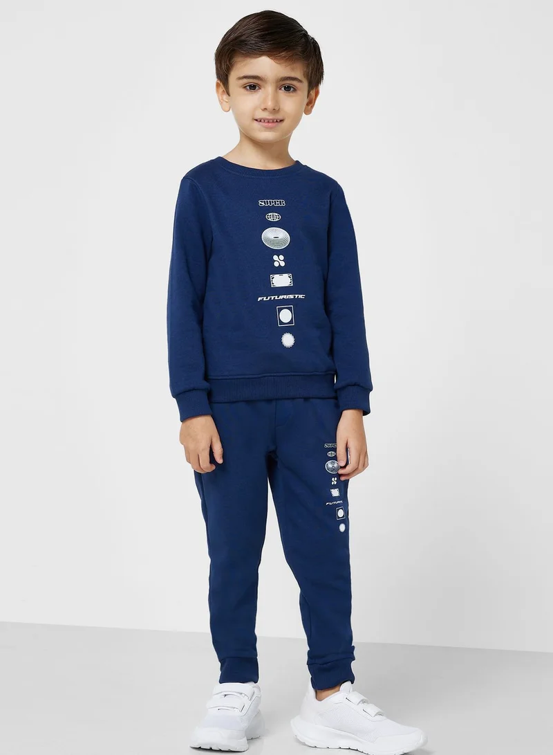 Pinata Boys Printed Sweatshirt And Jogger Set