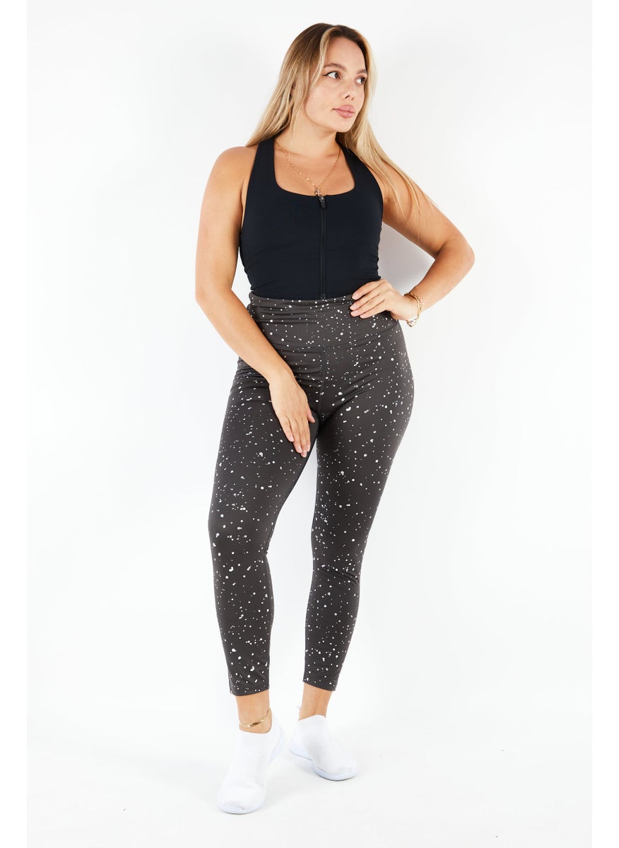 NINE WEST Women Sportswear Fit Textured Training Leggings, Black  - Image 3