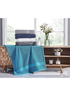 SENSES SENSES by Riba Textured Rice Weave 6 Piece Towel Set | All Cotton Fade-Resistant Highly Absorbent Super Soft Bathroom Towels(2 Pcs Each of Bath, Hand & Wash Towel) -550 GSM (Burgundy)  - Image 4