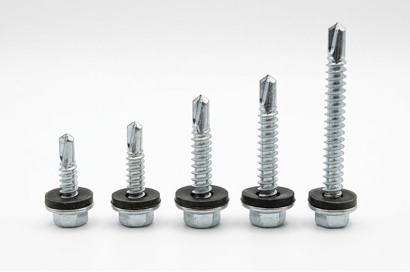 Jupiter SDS Hex Washer Head Stainless Steel Screws (14x1.1/4' inch) Bonded EPDM Washer, Slotted Hex Head Box of 360 pieces - Image 2