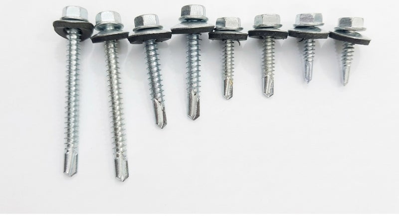 Jupiter SDS Hex Washer Head Stainless Steel Screws (14x1.1/4' inch) Bonded EPDM Washer, Slotted Hex Head Box of 360 pieces - Image 1