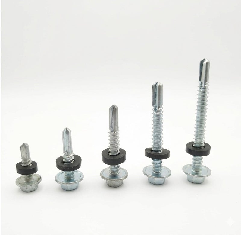 Jupiter SDS Hex Washer Head Stainless Steel Screws (14x1.1/4' inch) Bonded EPDM Washer, Slotted Hex Head Box of 360 pieces - Image 3